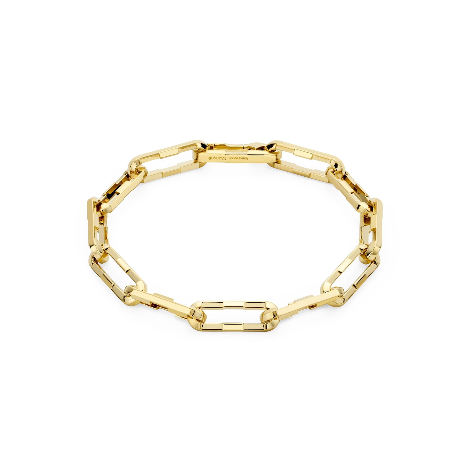 18ct Yellow Gold Paper Clip Link to Love Thick Chain Bracelet