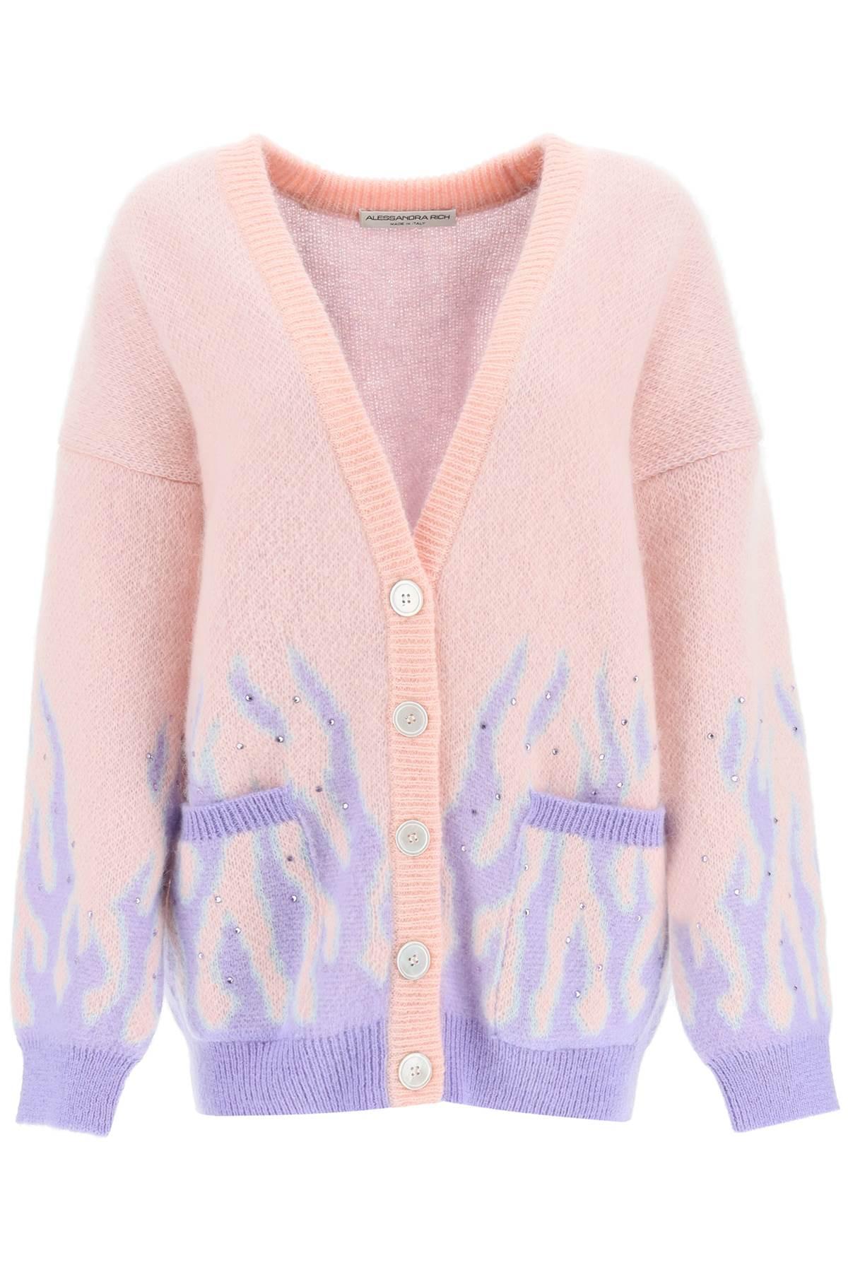 ALESSANDRA RICH MOHAIR-BLEND 'FLAME' CARDIGAN