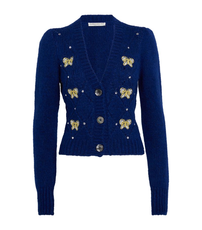 Alessandra Rich Butterfly-Embellished Cardigan