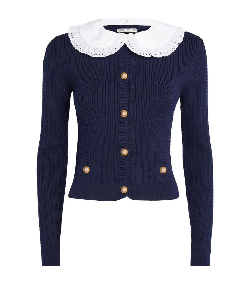 Alessandra Rich Knitted Collar-Detail Cardigan