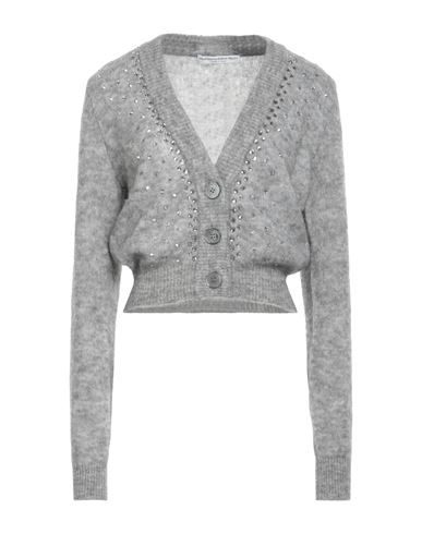 Alessandra Rich Woman Cardigan Grey Size 0 Cupro, Wool, Polyamide, Elastane, Glass
