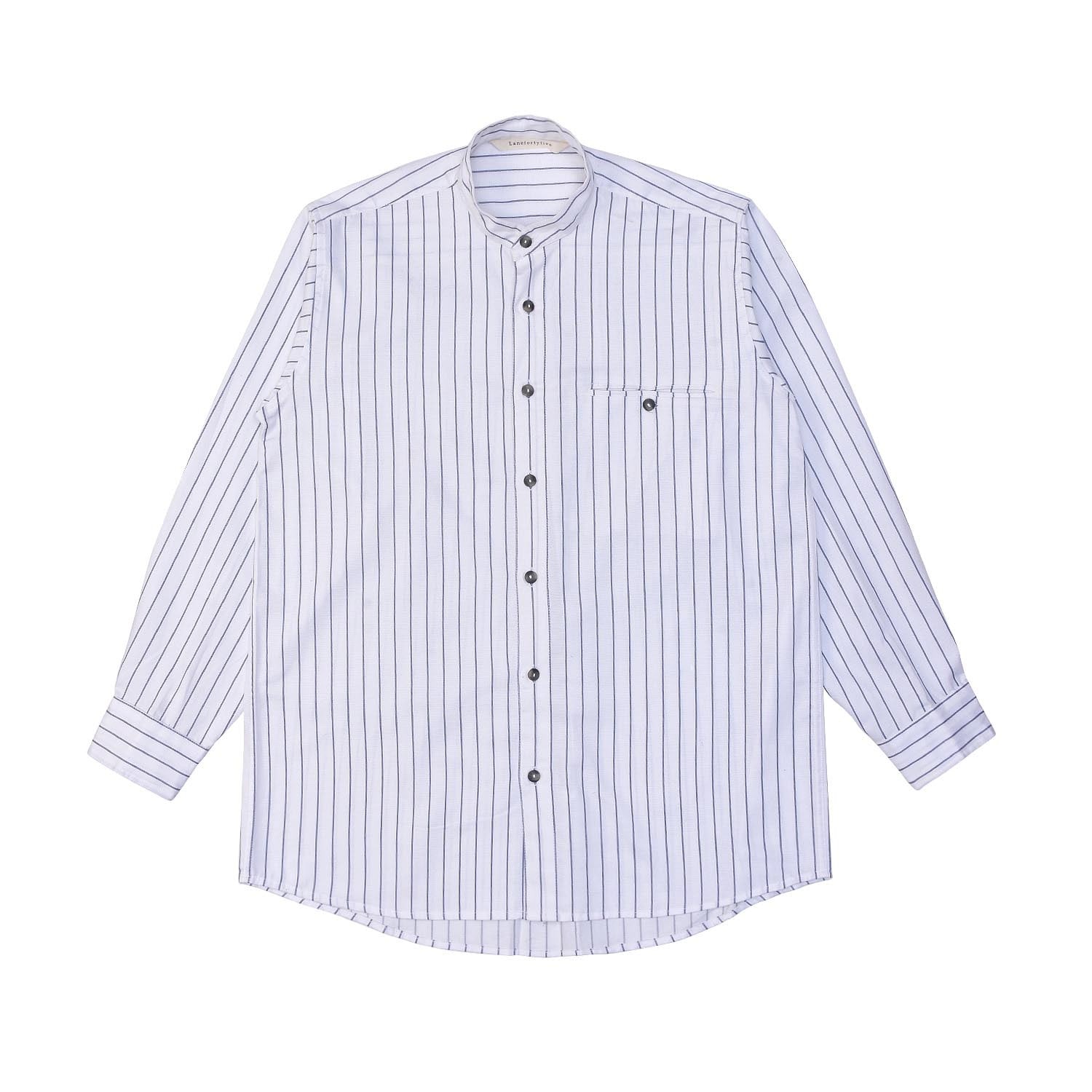 Bondurant Men's Shirt - White & Blue Stripes Small LaneFortyfive