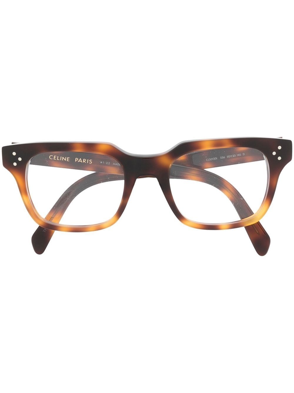Celine Eyewear wayfarer-frame tortoiseshell-effect glasses - Brown
