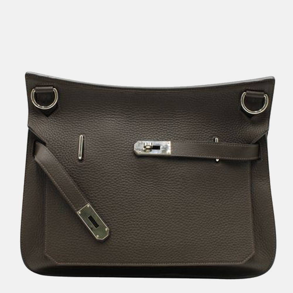 Dark Brown Clemence Leather Jypsiere 34 Shoulder Bag