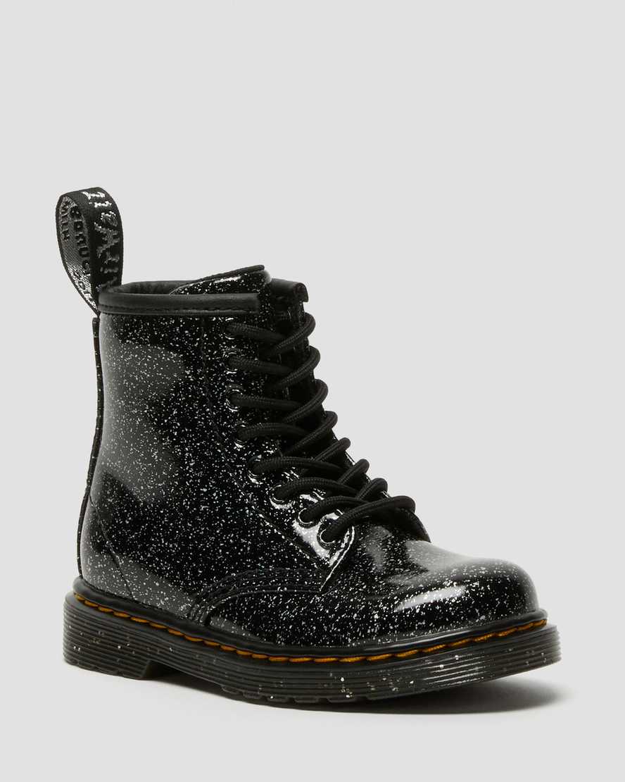 Dr. Martens Kids 1460 Glitter Lace Up Boots in Black, Size: 5.5