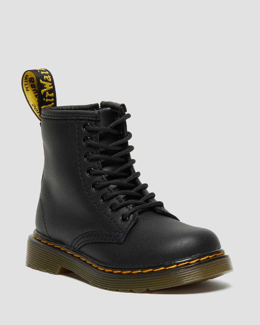 Dr. Martens Kids 1460 Softy T Leather Lace Up Boots in Black, Size: 6
