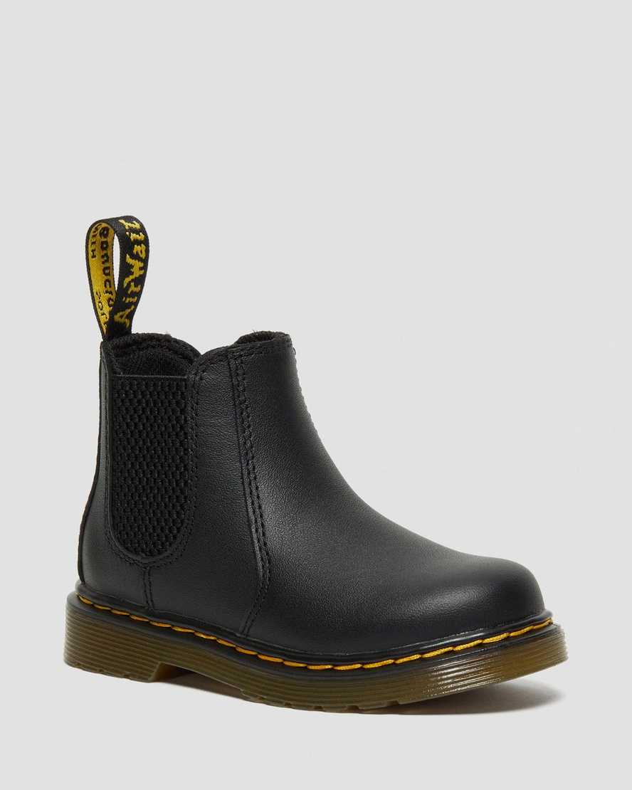 Dr. Martens Kids 2976 Softy T Leather Chelsea Boots in Black, Size: 7.5