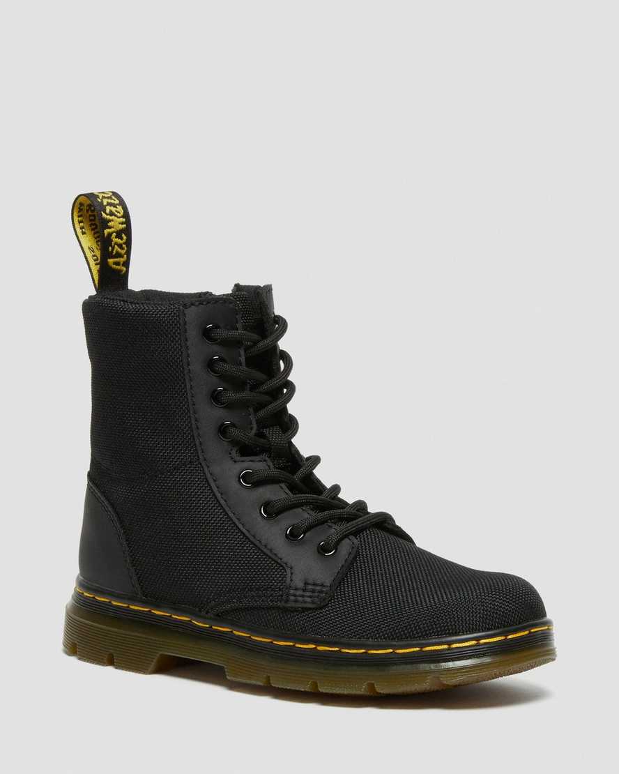 Dr. Martens Kids Combs Extra Tough Utility Boots in Black, Size: 12