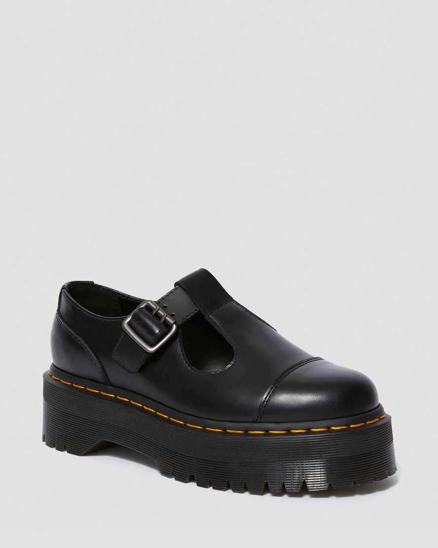 Dr. Martens Men's Bethan Smooth Leather Platform Mary Jane Shoes in Black, Size: 5