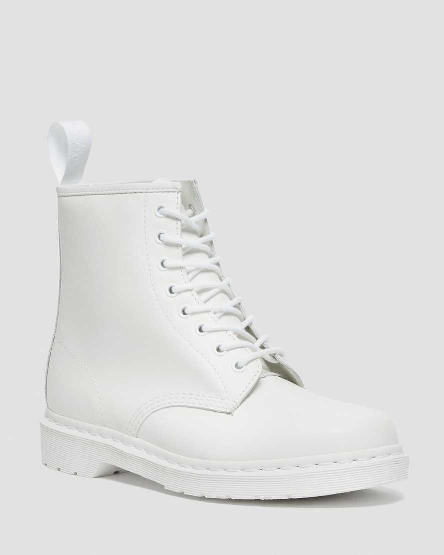 Dr. Martens Men's Leather 1460 Mono Boots in White, Size: 6.5