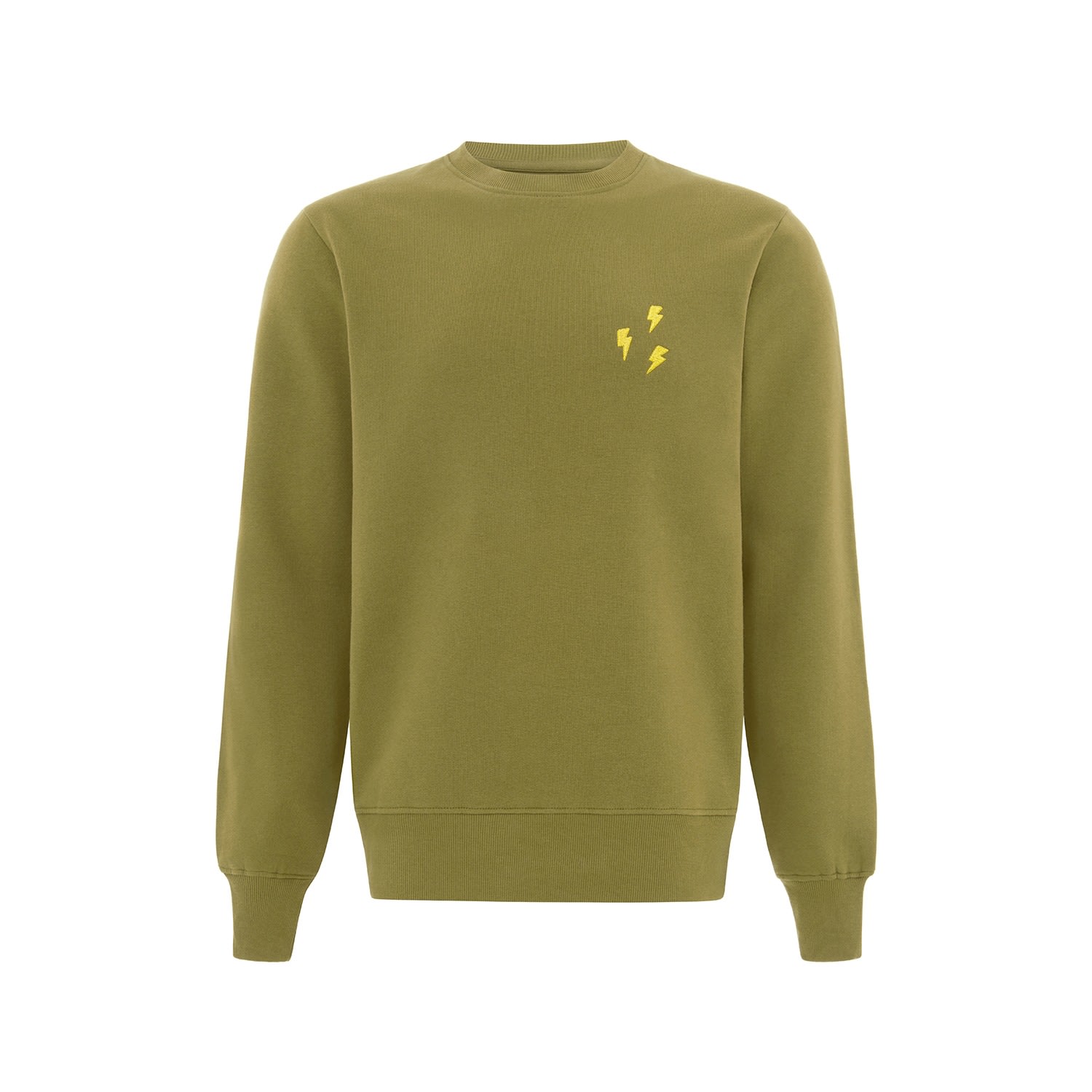Flashes Embroidered Organic Cotton Mens Sweatshirt In Green Small blonde gone rogue