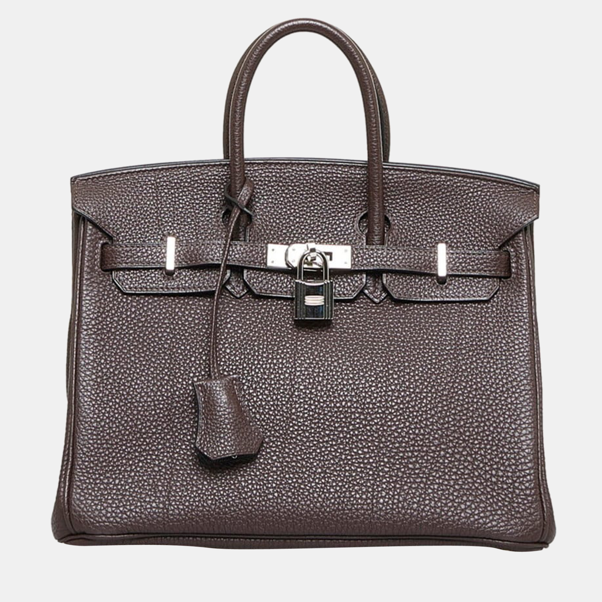 Hermes Birkin 25 Handbag 401328 Chocolate Brown Togo Women's
