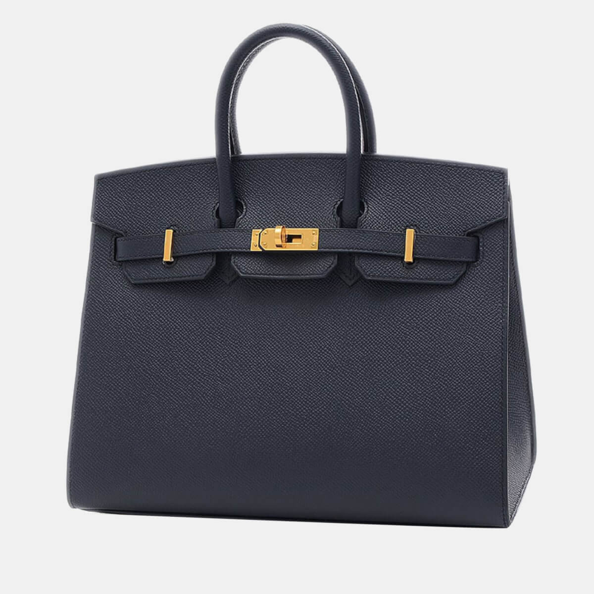 Hermes Birkin 25 Handbag Serie Epson Blue Indigo Gold Hardware U Engraved