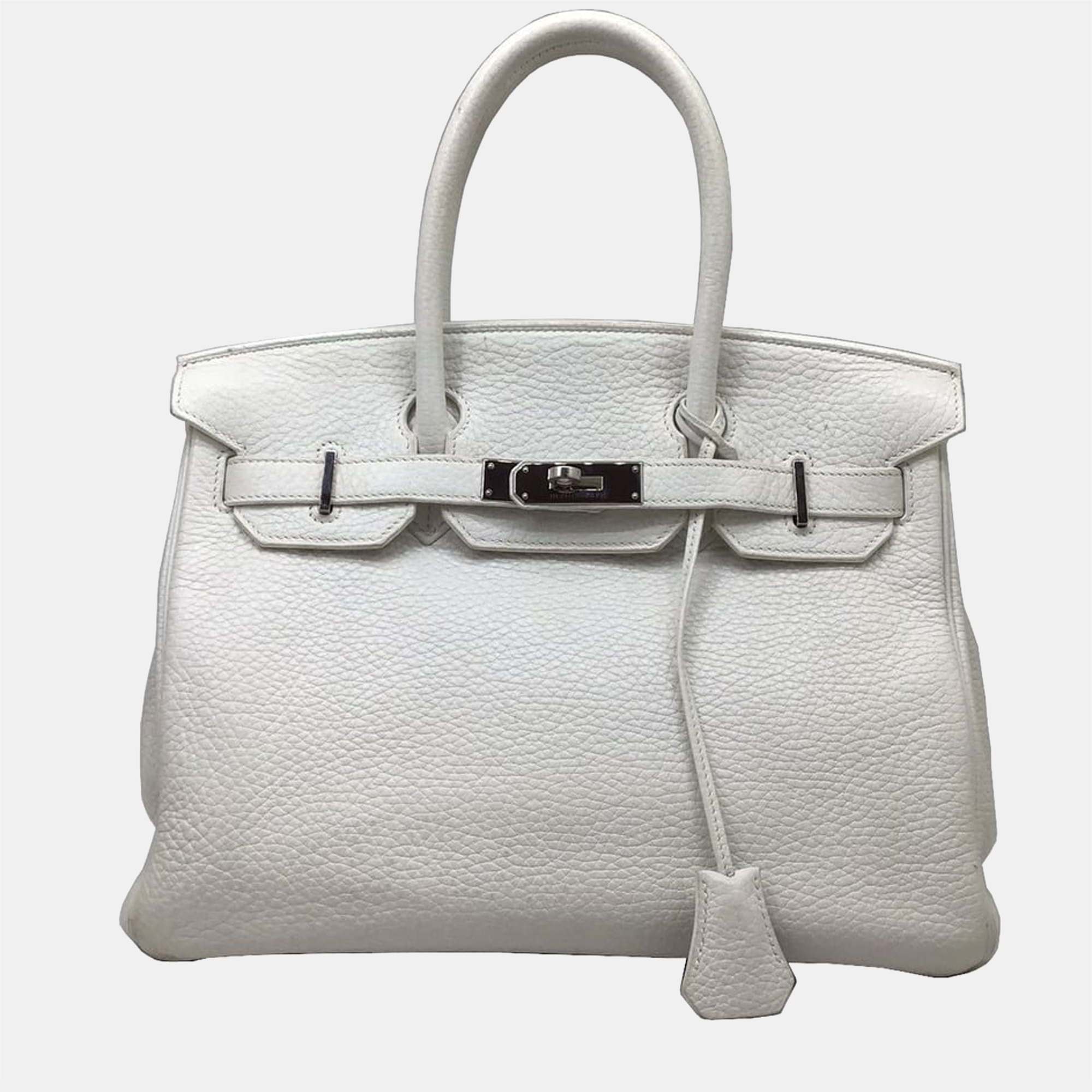 Hermes Birkin 30 Taurillon Clemence White Silver Hardware Handbag Bag Women's Men's Unisex X Engraved (2016)