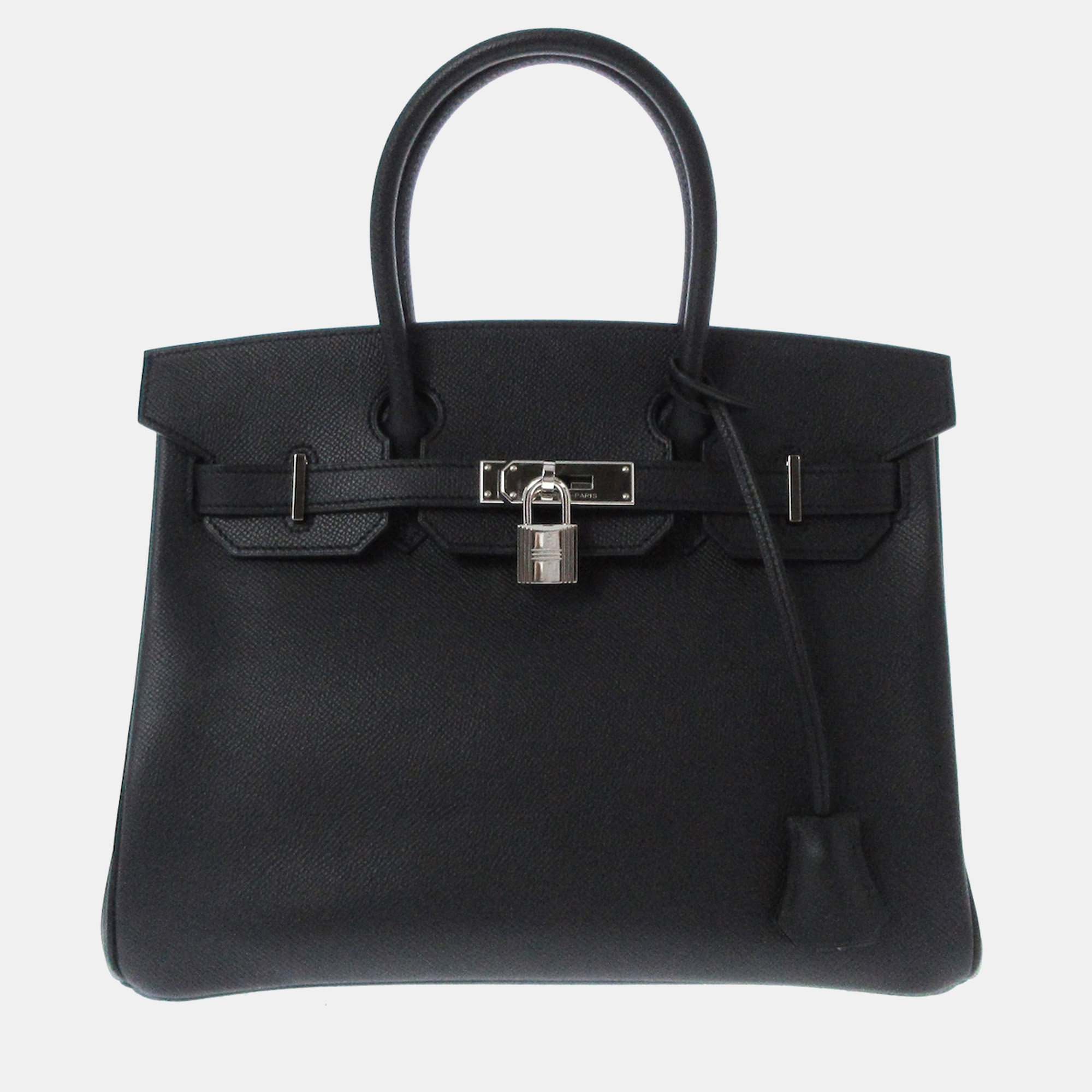 Hermes Black Epsom Leather Palladium Hardware Birkin 30 Bag