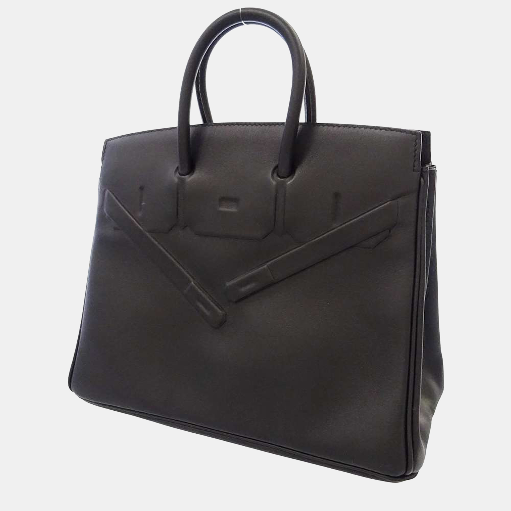 Hermes Black Swift Leather Shadow Birkin 25 Bag