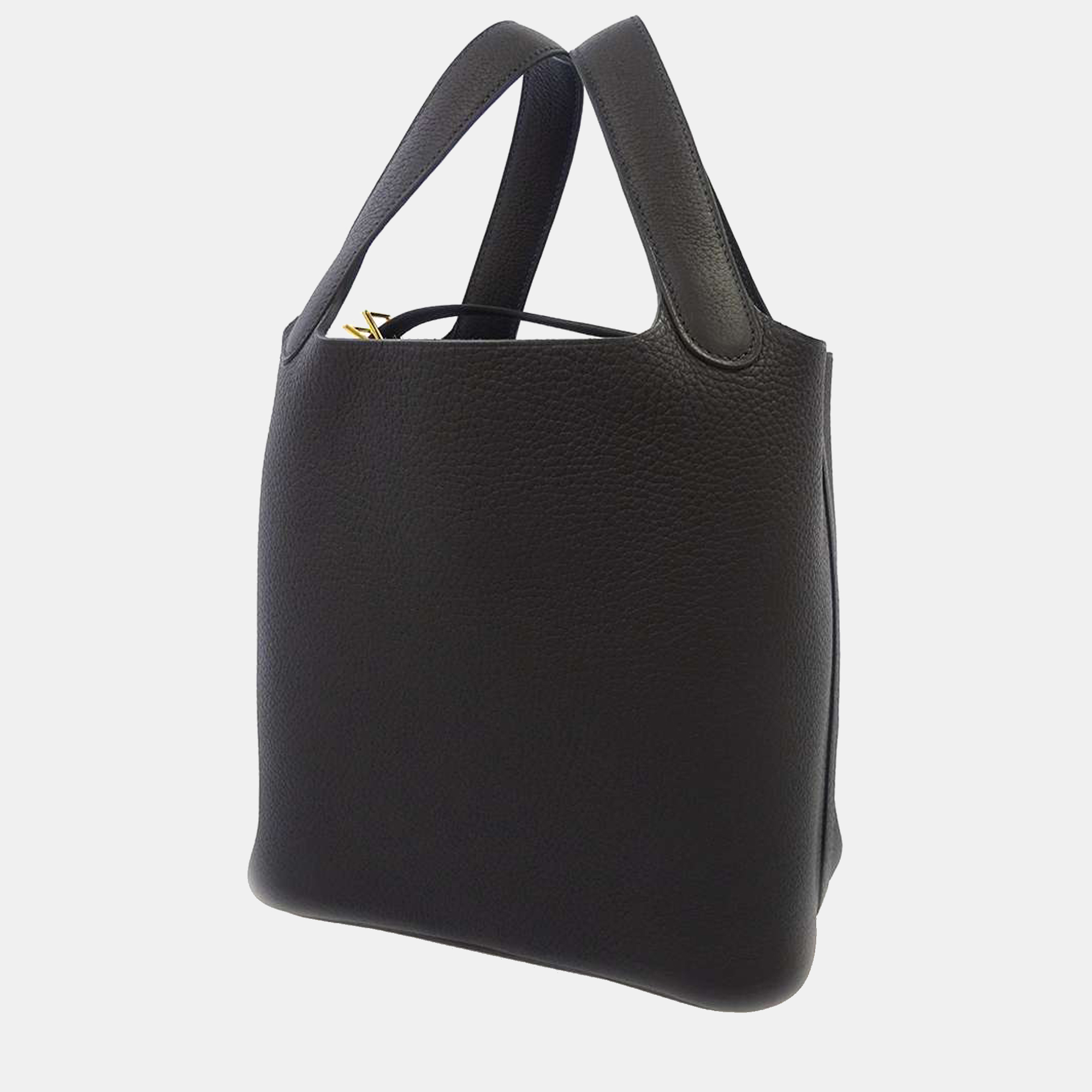Hermes Black Taurillon Clemence Leather Picotin Lock PM Tote Bag