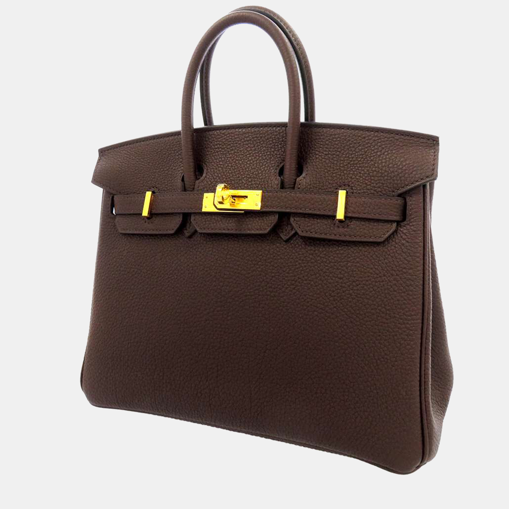Hermes Brown Togo Leather Gold Hardware Birkin 25 Bag