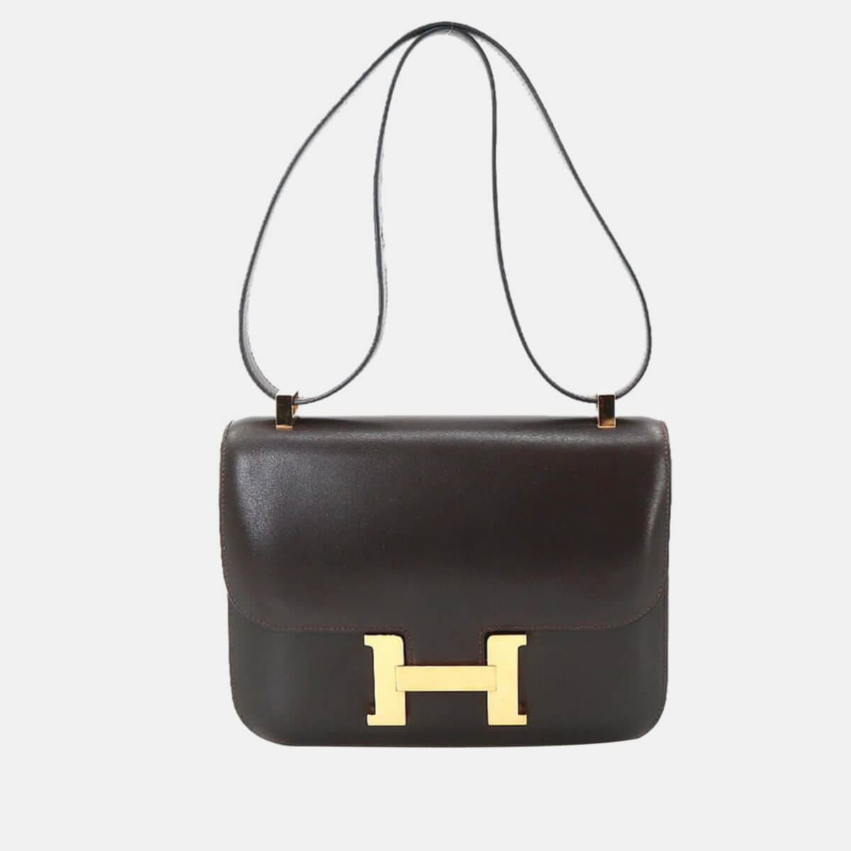Hermes Constance 23 shoulder bag box calf leather brown gold metal fittings