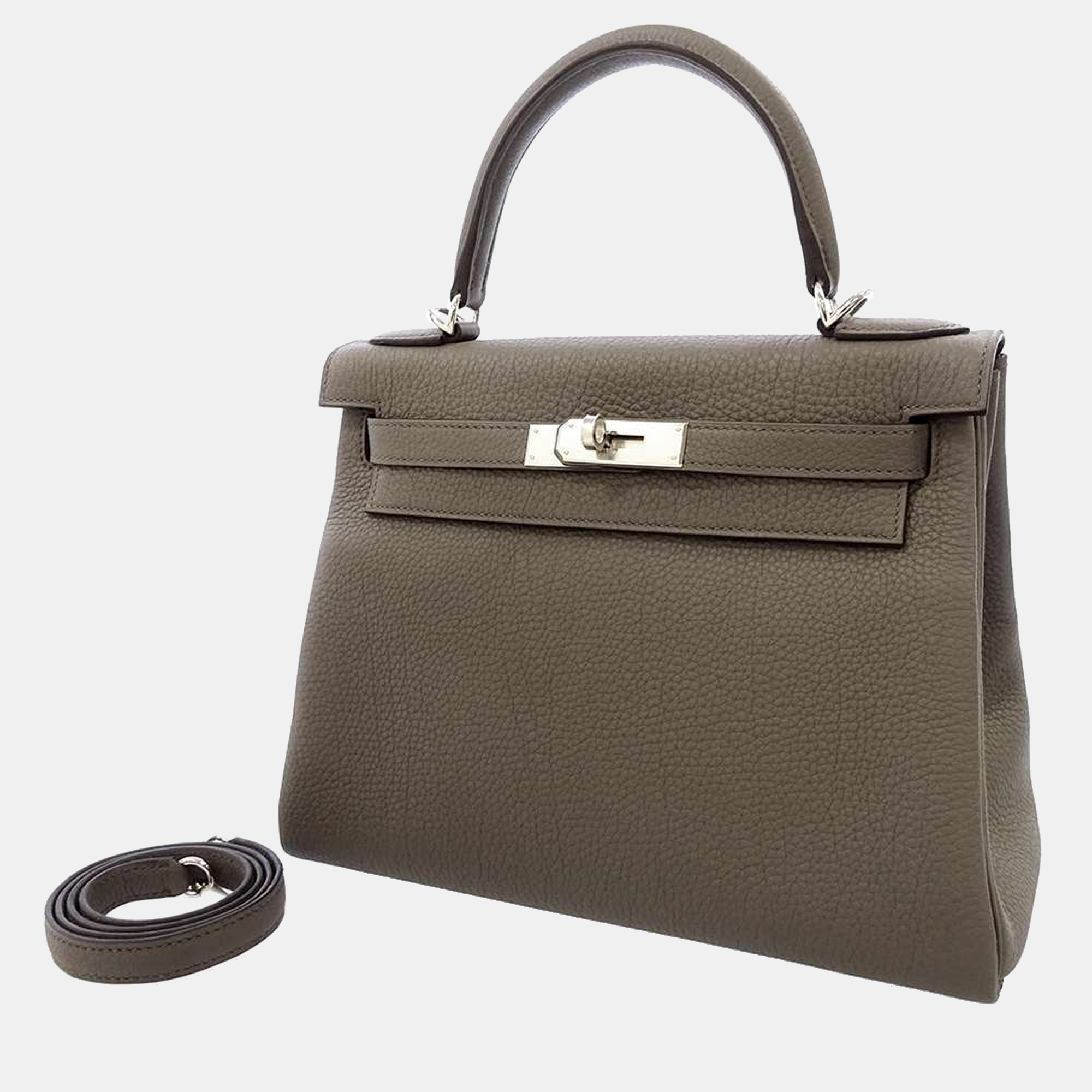 Hermes Grey Togo Leather Palladium Hardware Kelly 28 Bag
