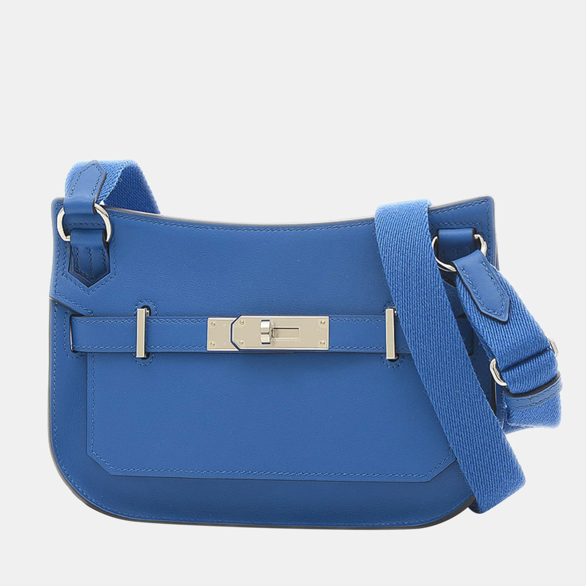 Hermes Gypsyere Shoulder Bag Mini Swift Blue France Silver Hardware B Engraved