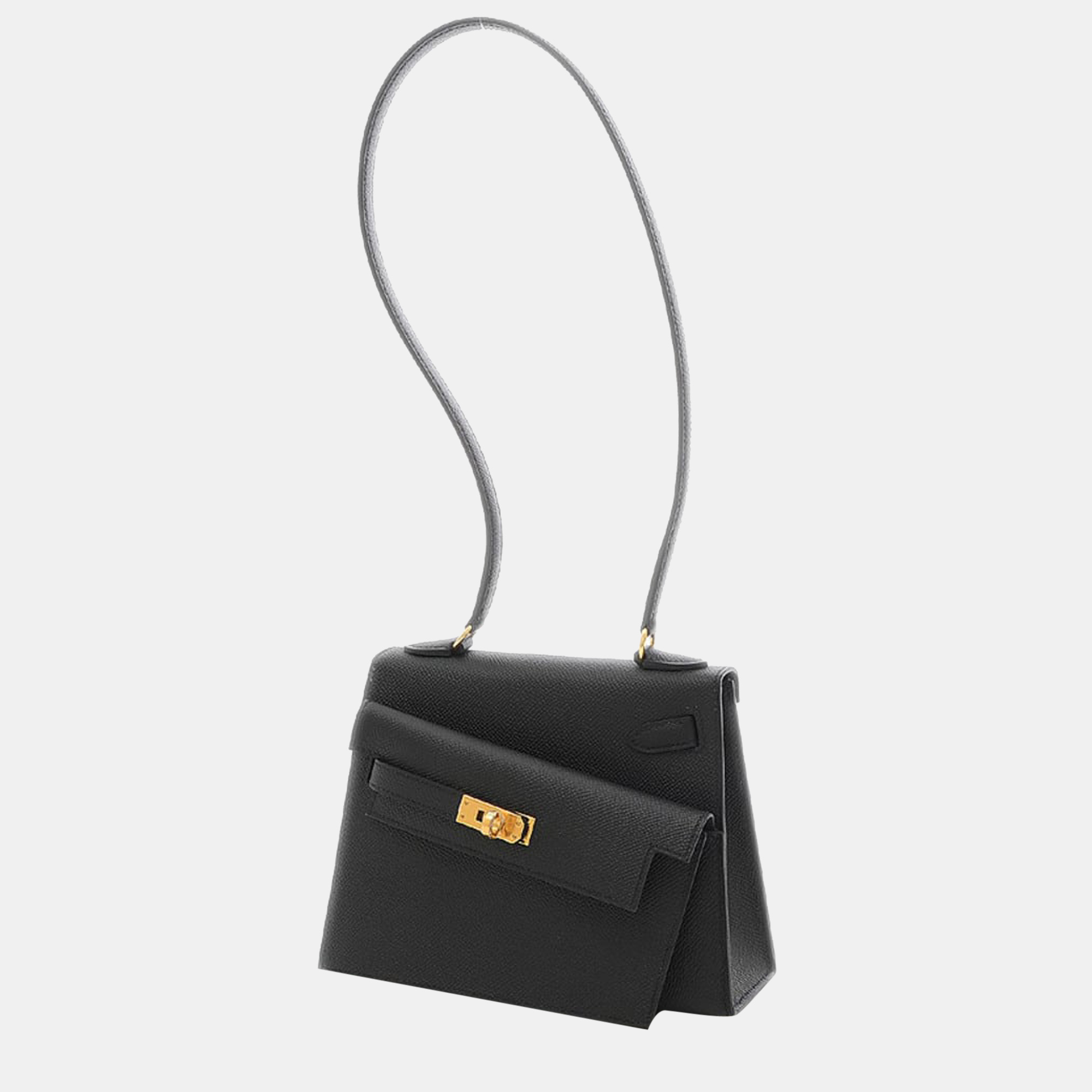 Hermes Kelly 2 Disorder Handbag Epson Black Gold Hardware U Engraved