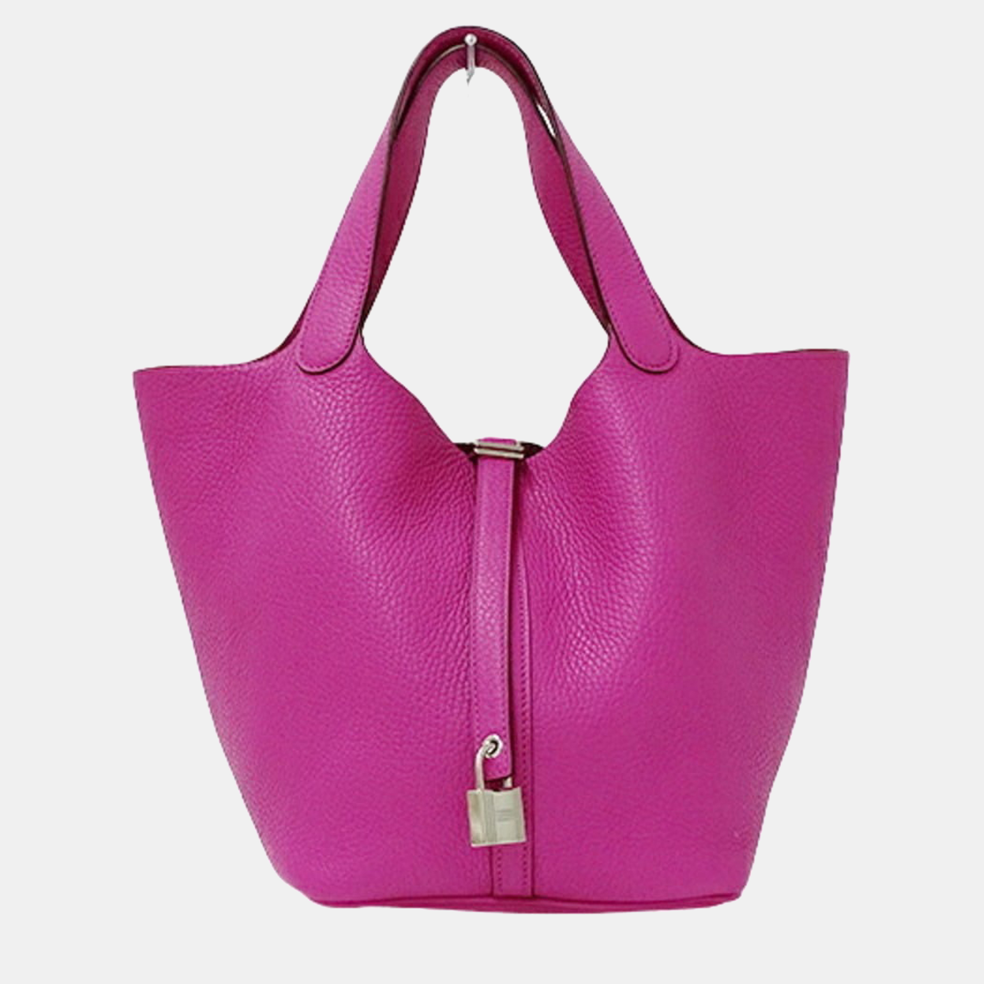 Hermes Picotin Lock MM Taurillon Clemence Magnolia Bag Women's Handbag C Engraved Pink Purple