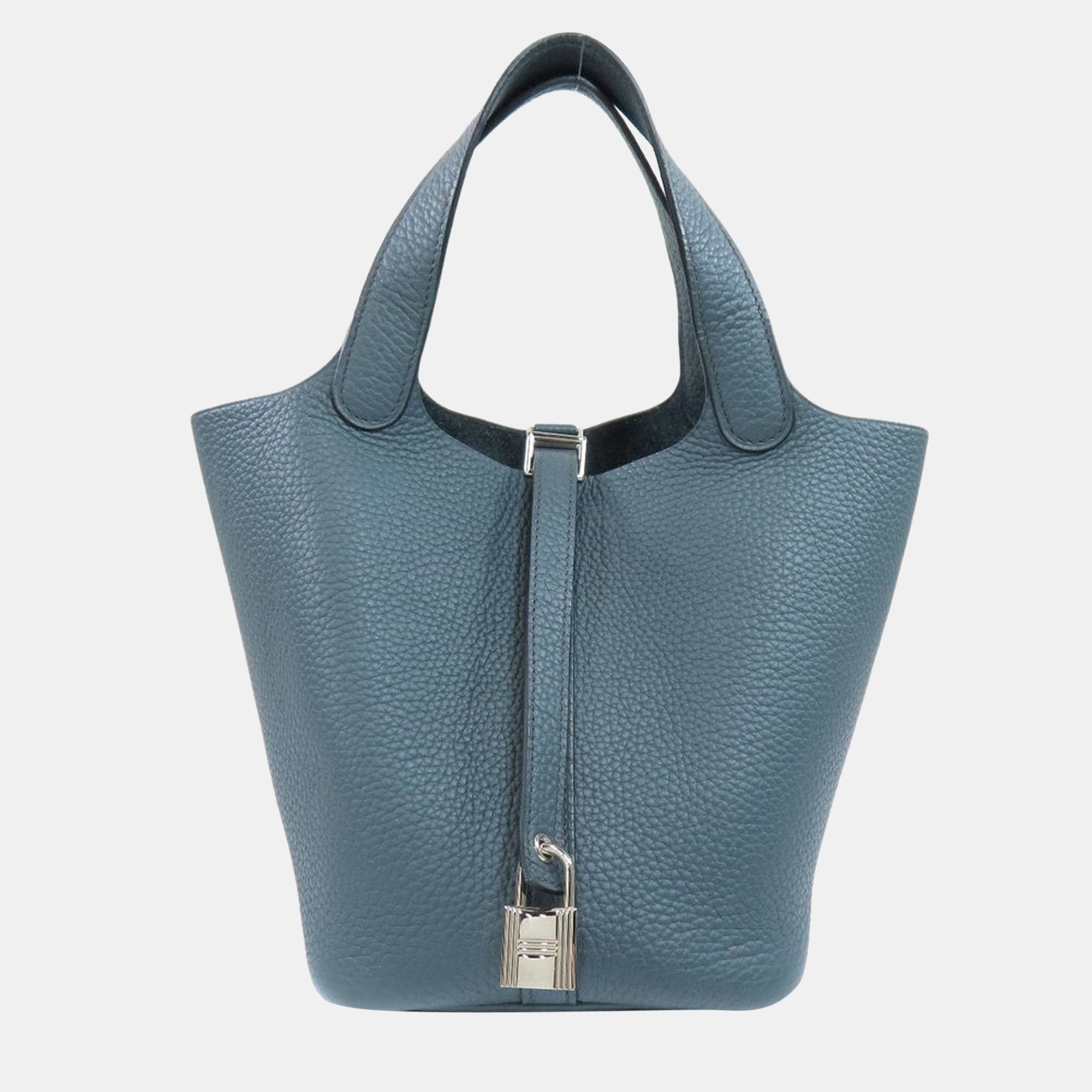 Hermes Picotin Lock PM Blue Handbag Taurillon Ladies