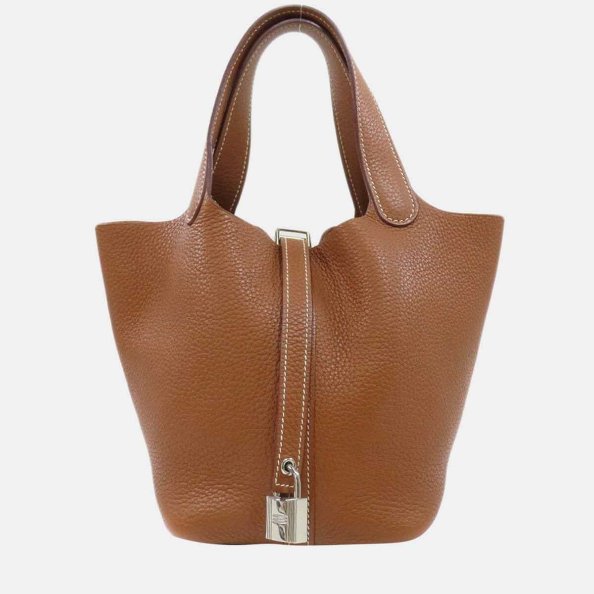 Hermes Picotin Lock PM Brown Handbag Taurillon Clemence Women's