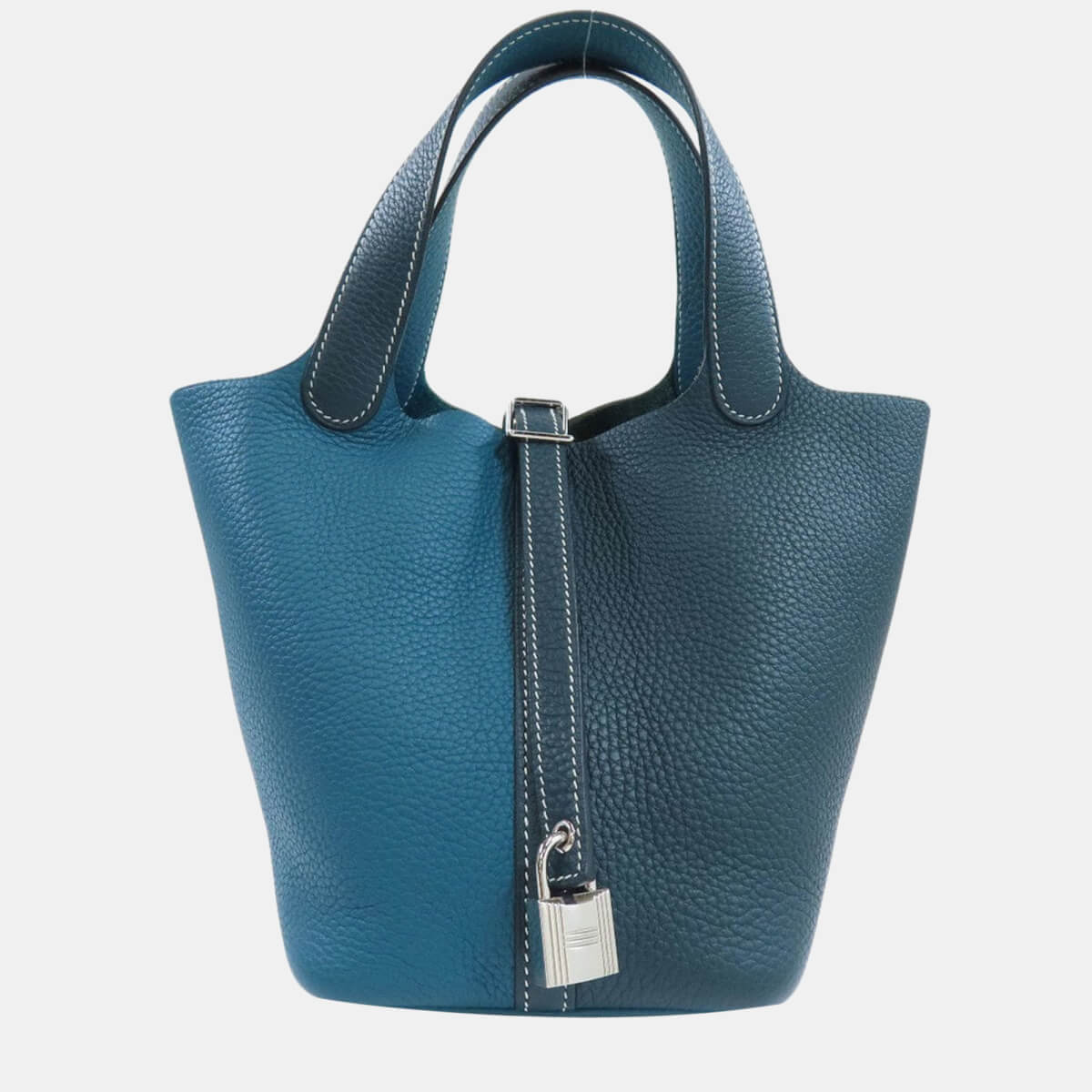 Hermes Picotin Lock PM Corvert Blue Orage Handbag Taurillon Women's