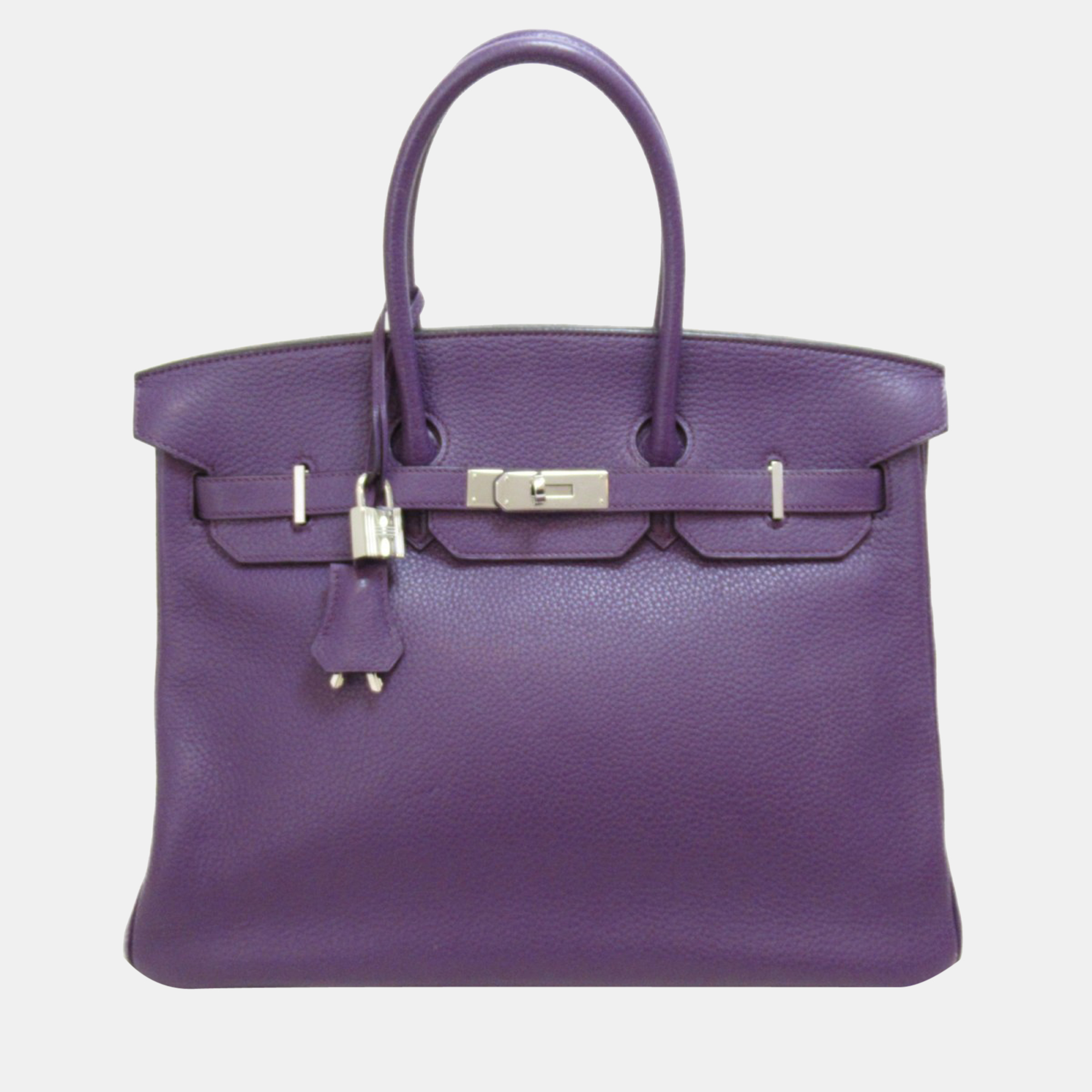 Hermes Purple Togo Leather Palladium Hardware Birkin 35 Bag