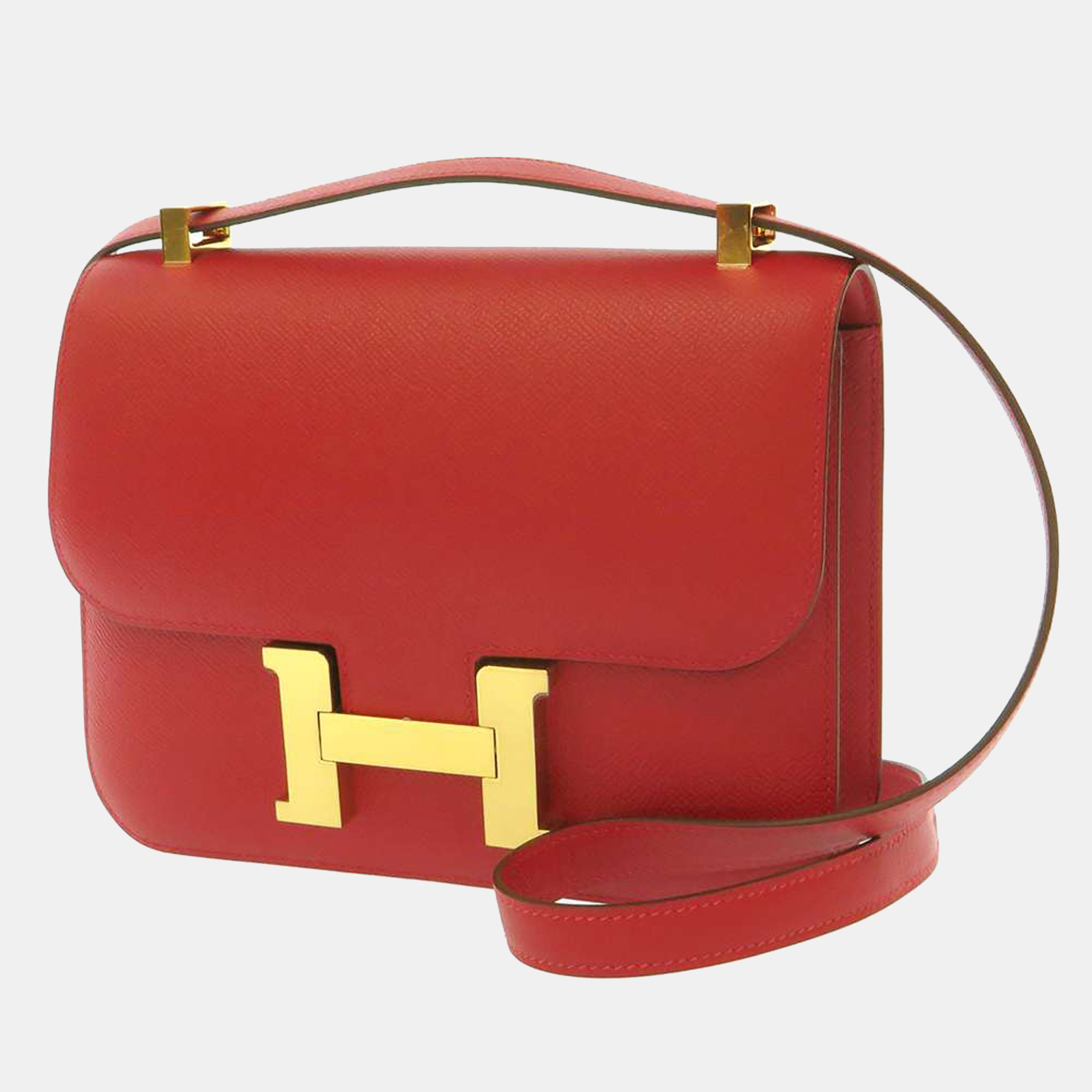 Hermes Red Epsom Leather Constance 24 Shoulder Bag