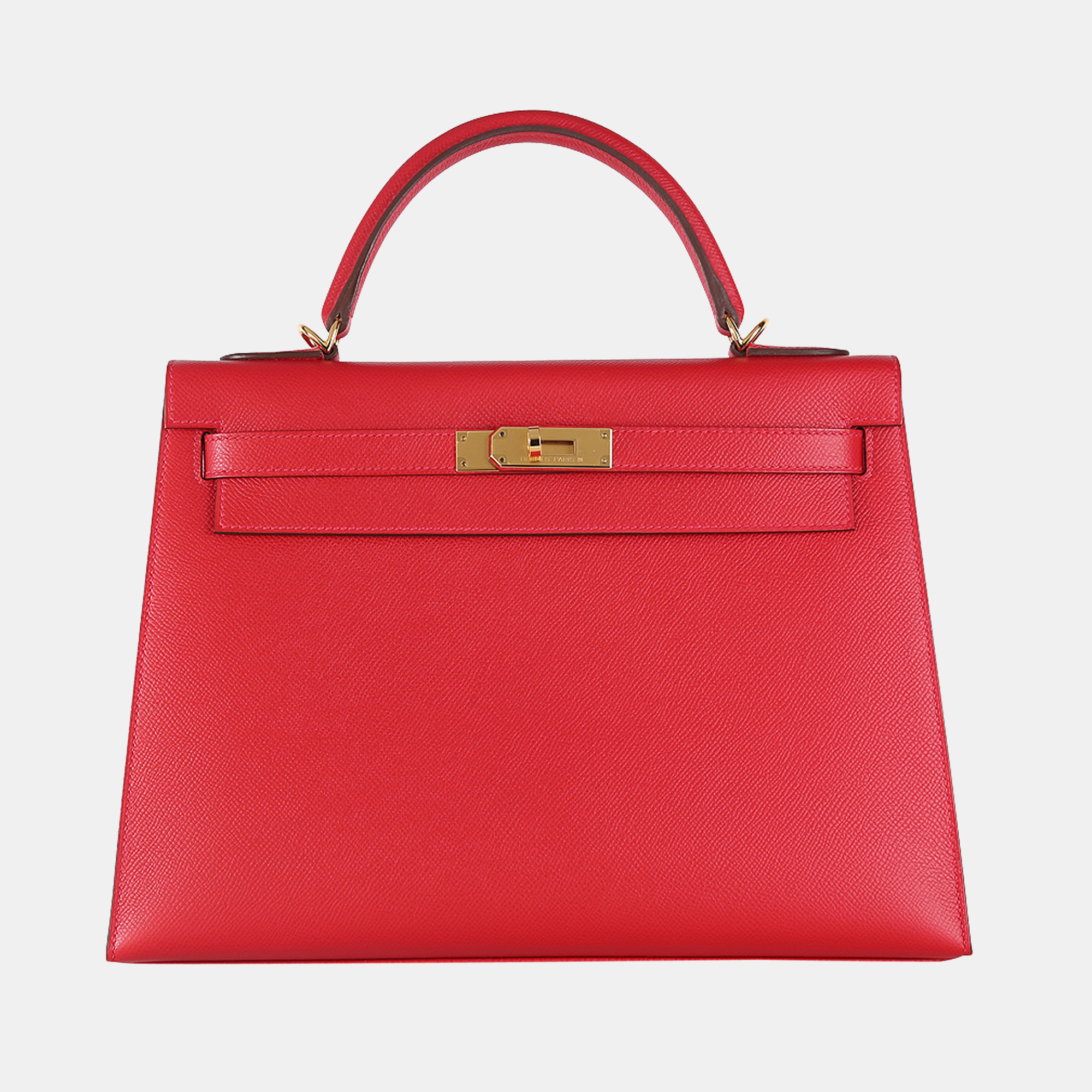 Hermes Red Epsom Leather Kelly 32 Sellier Bag