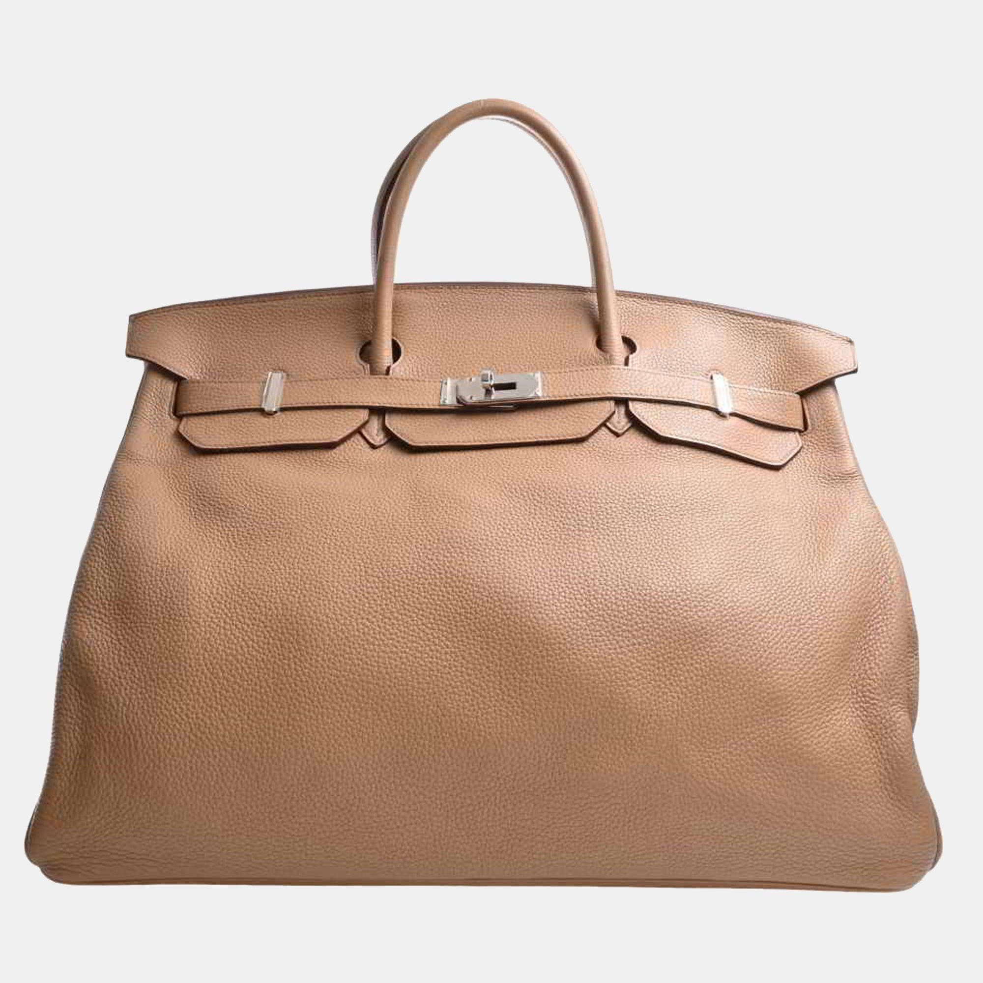 Hermes Taurillon Clemence Birkin 50 Handbag - Brown