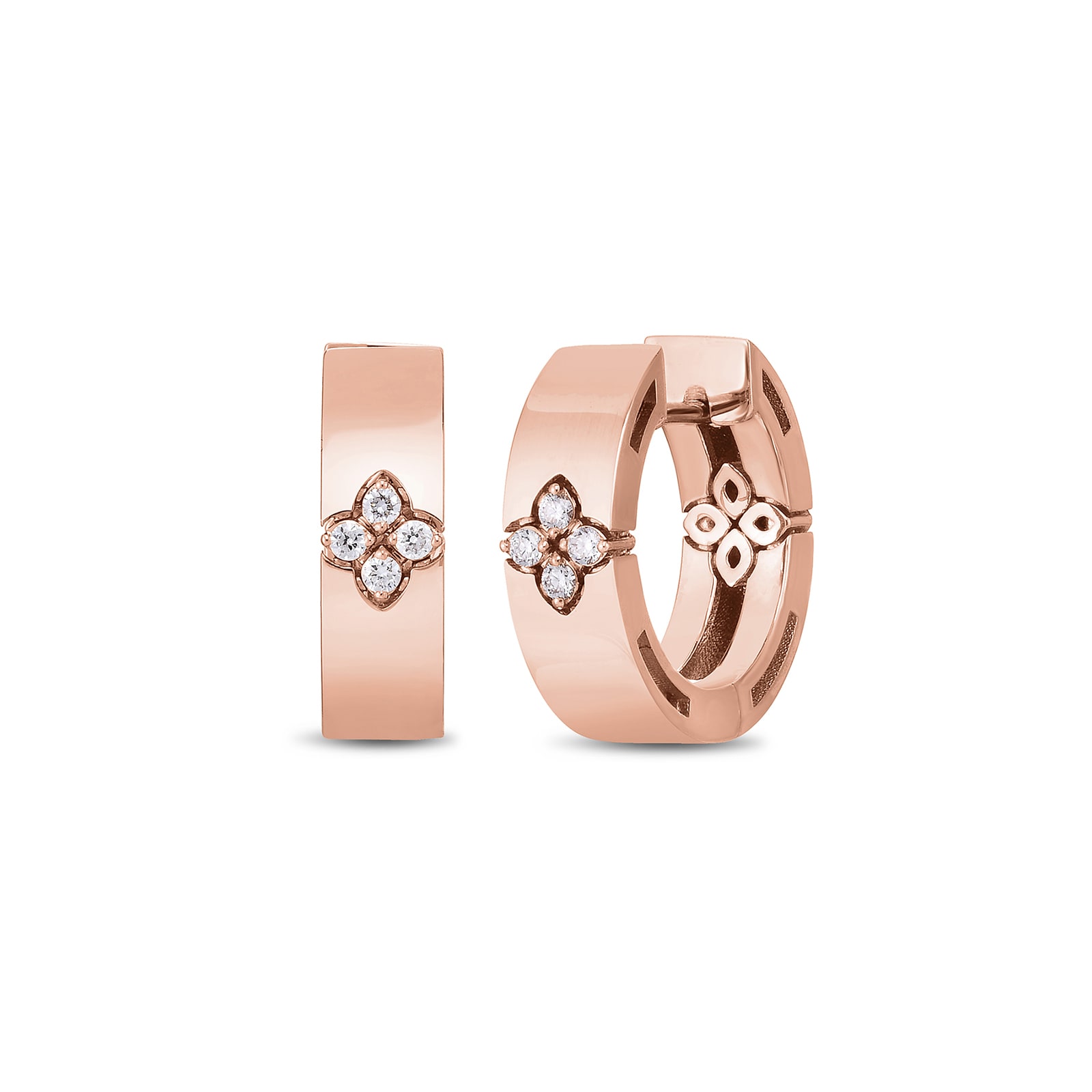 Love In Verona 18ct Rose Gold Diamond Hoop Earrings