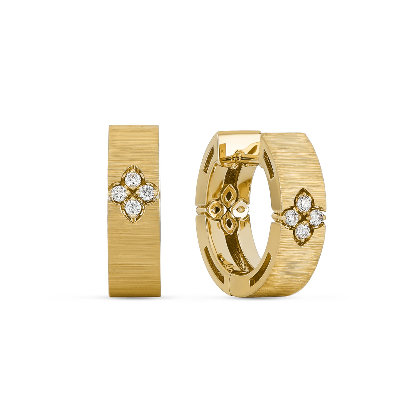 Love In Verona 18ct Yellow Gold Diamond Hoop Earrings