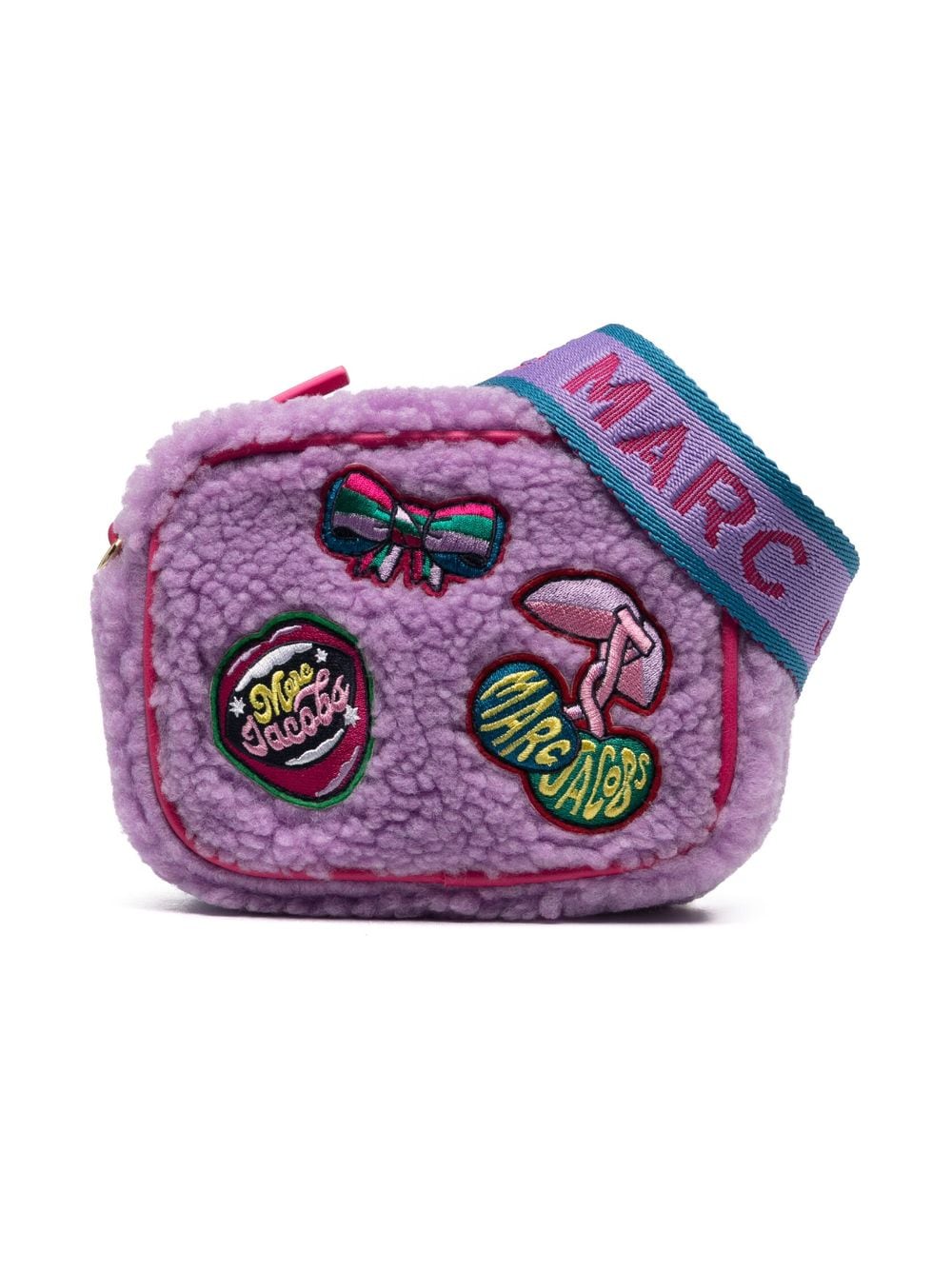 Marc Jacobs Kids embroidered brushed shoulder bag - Purple