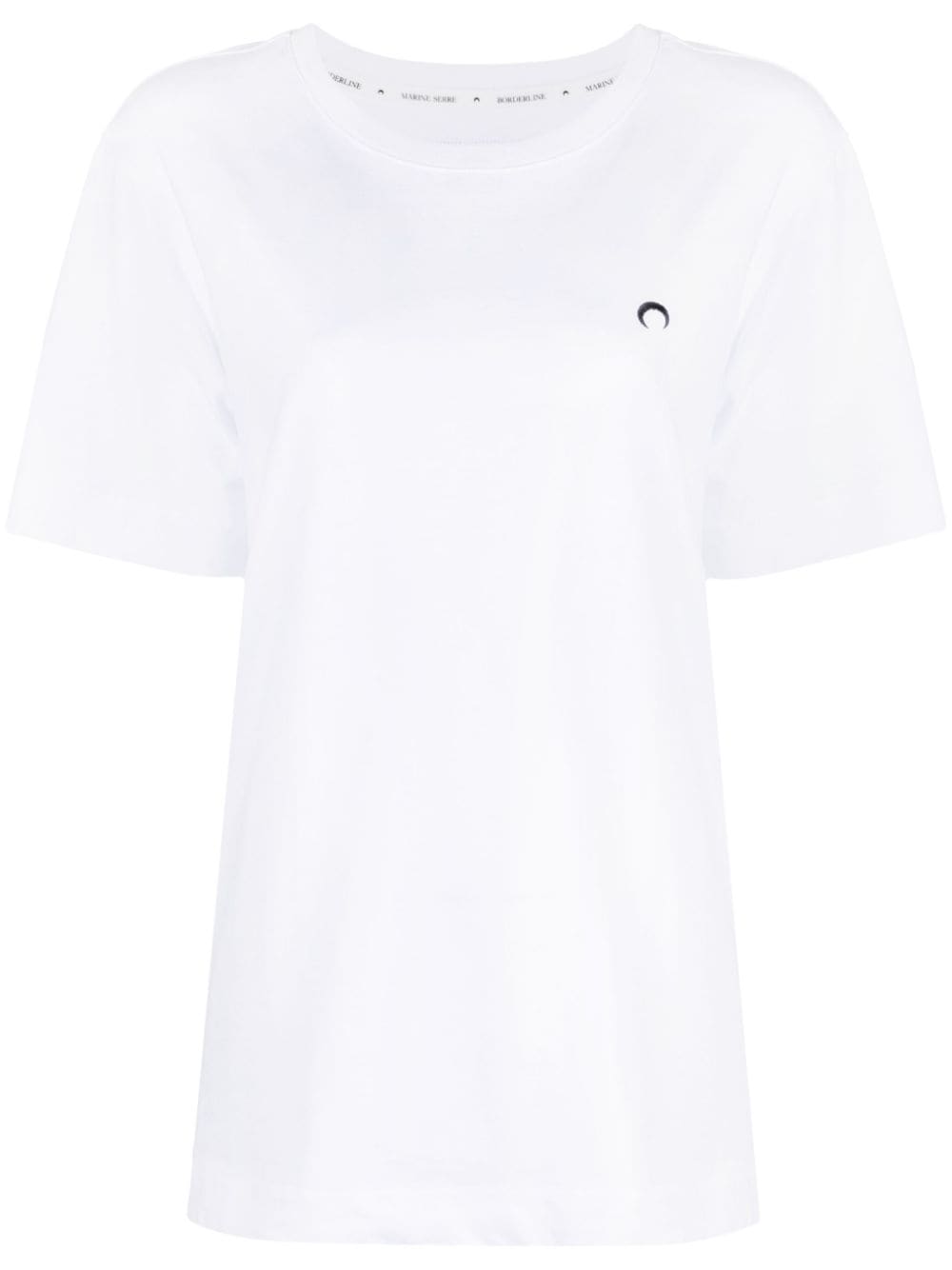 Marine Serre Crescent Moon embroidered T-shirt - White