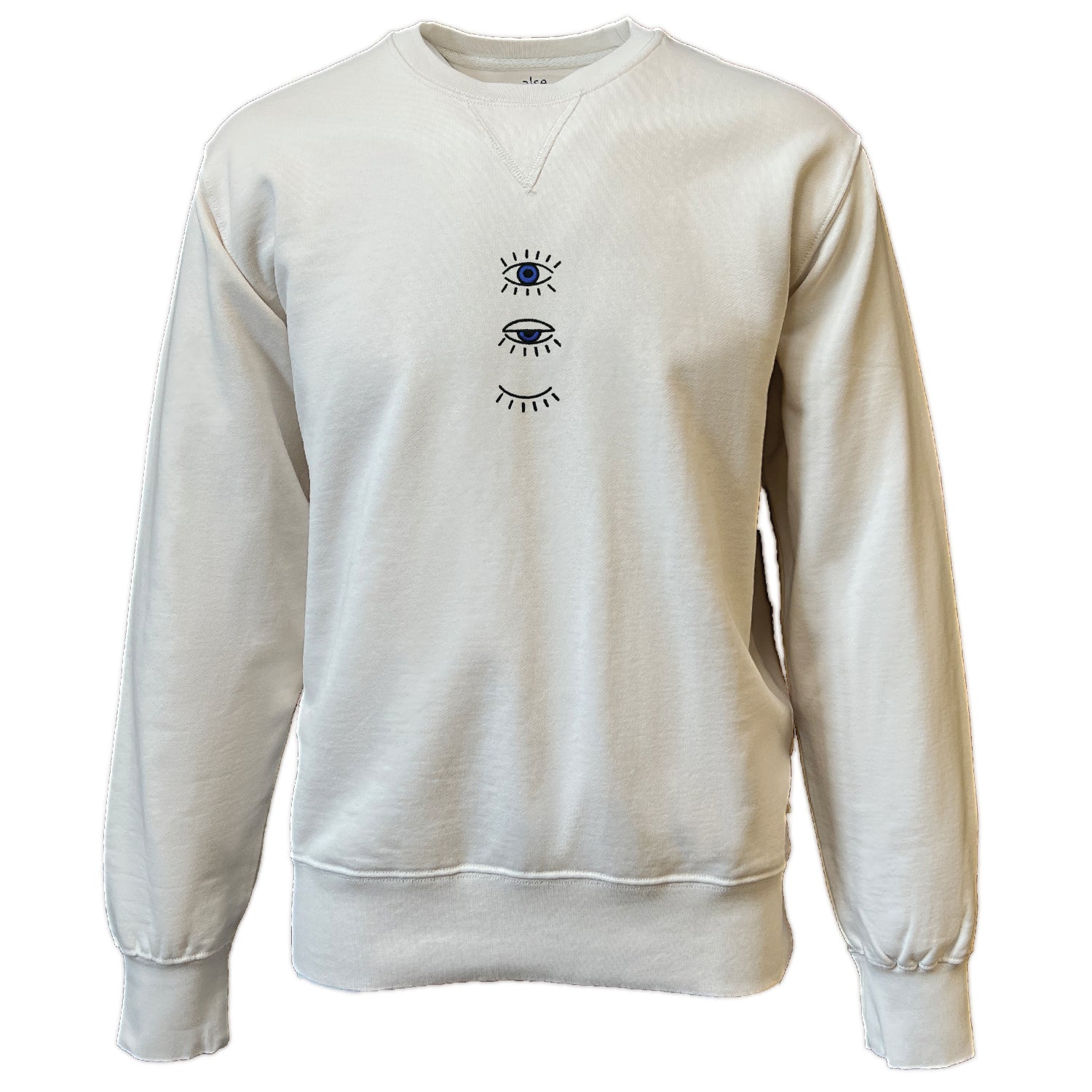 Men Evil Eye Embroidered Sweatshirt Off White Small Alse Studio