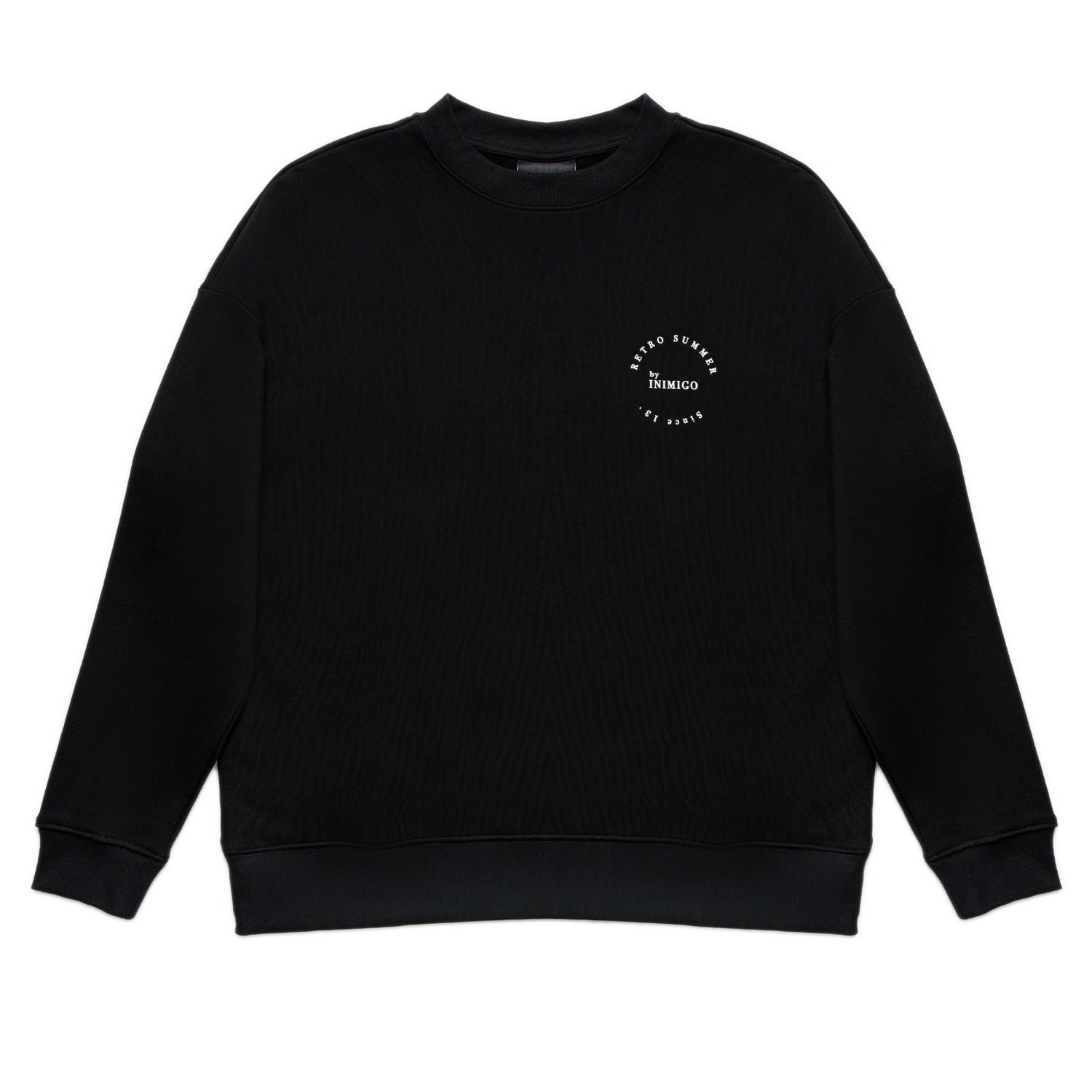 Men's Black 80'S Sun Lounger Oversized Sweatshirt Small INIMIGO