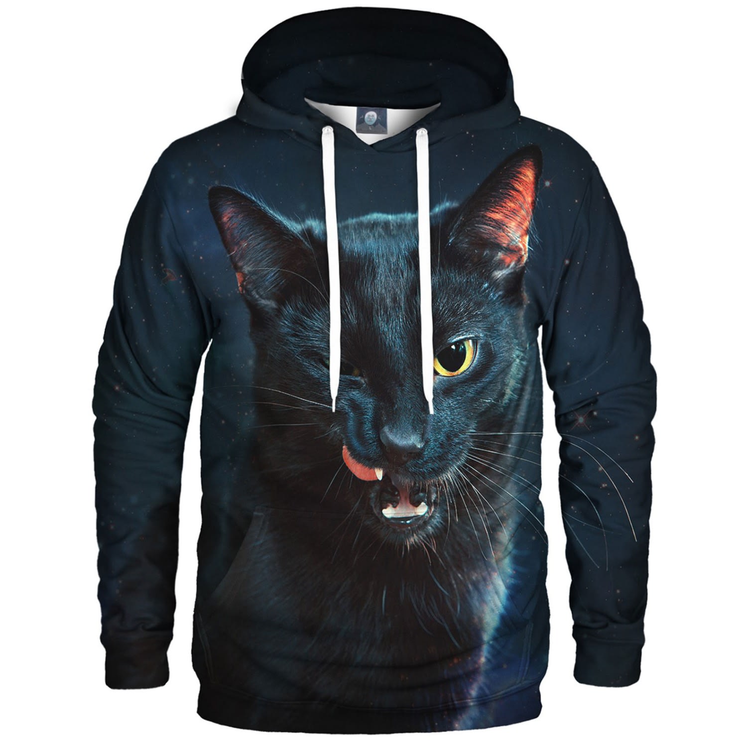 Men's Black Cat Hoodie Extra Small Aloha From Deer
