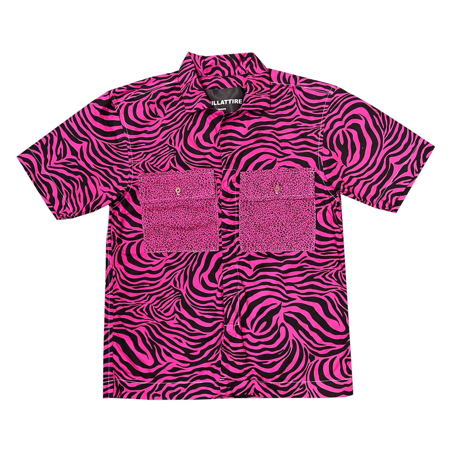 Men's Black / Pink / Purple Pink Zebra Shirt Small Quillattire