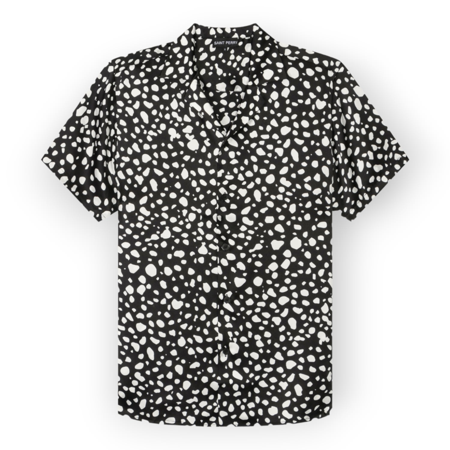 Men's Black Splotch Shirt Extra Small SAINT PERRY