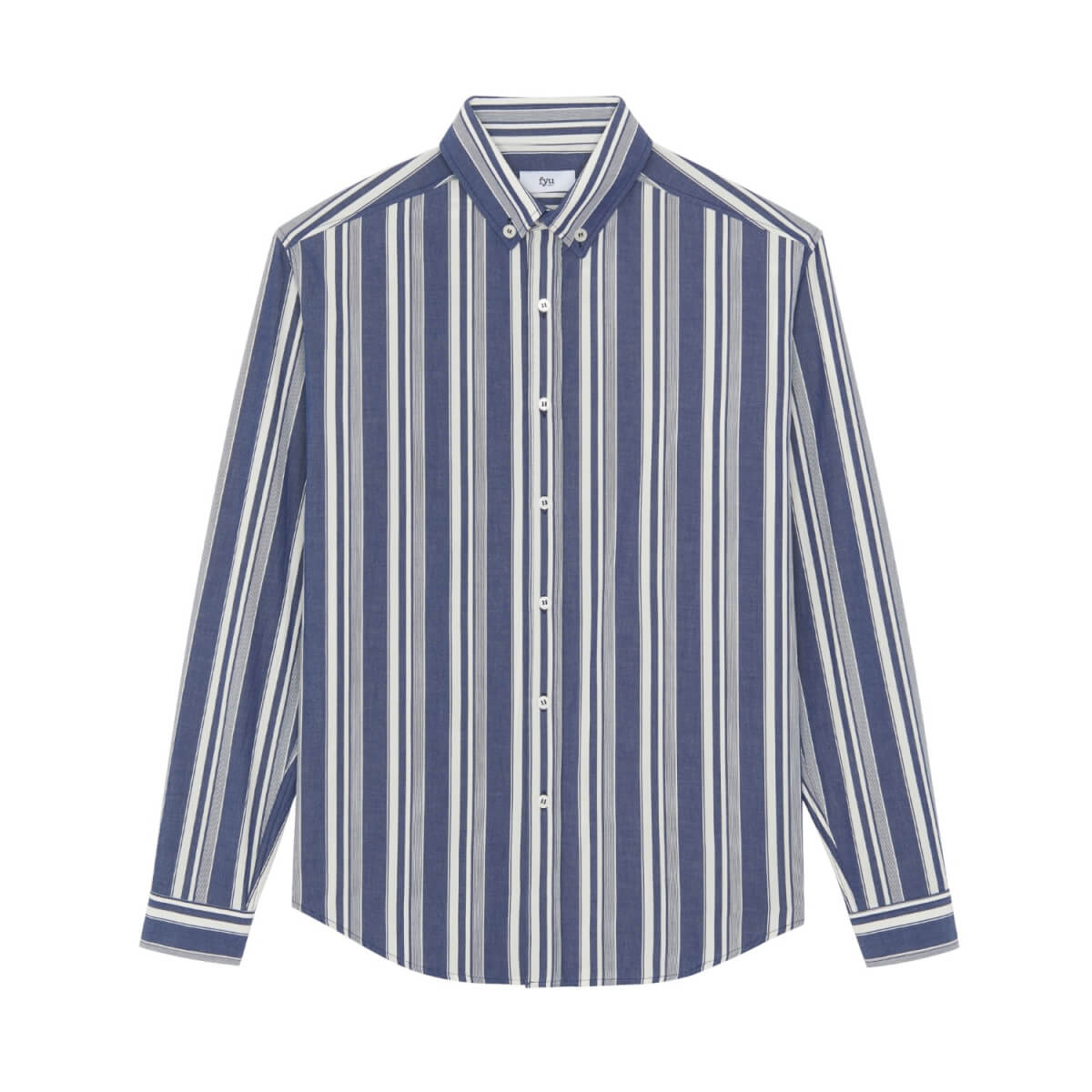 Men's Blue Alfie Stripe Shirt Extra Small FYU PARIS