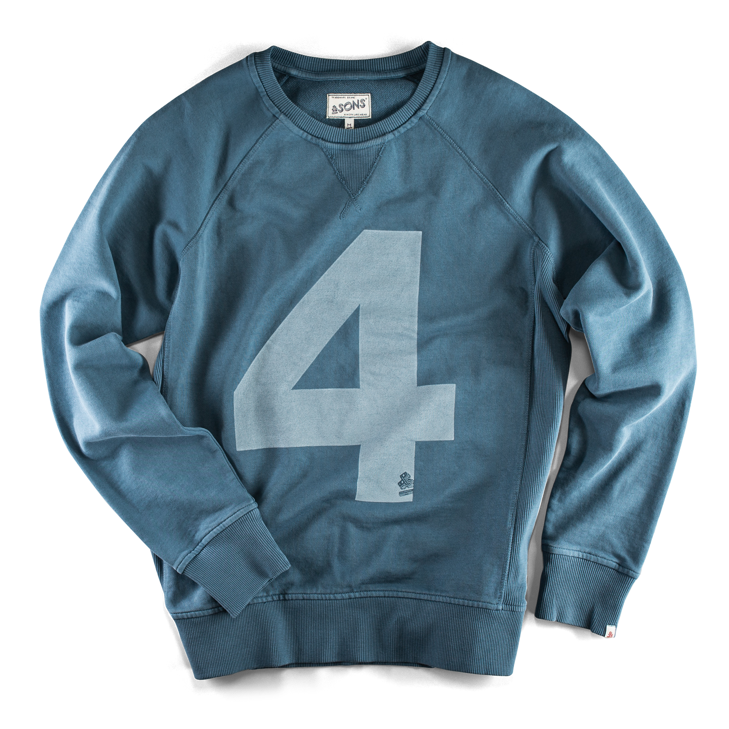 Men's Blue Lucky Four Indigo Sweatshirt Small &SONS Trading Co
