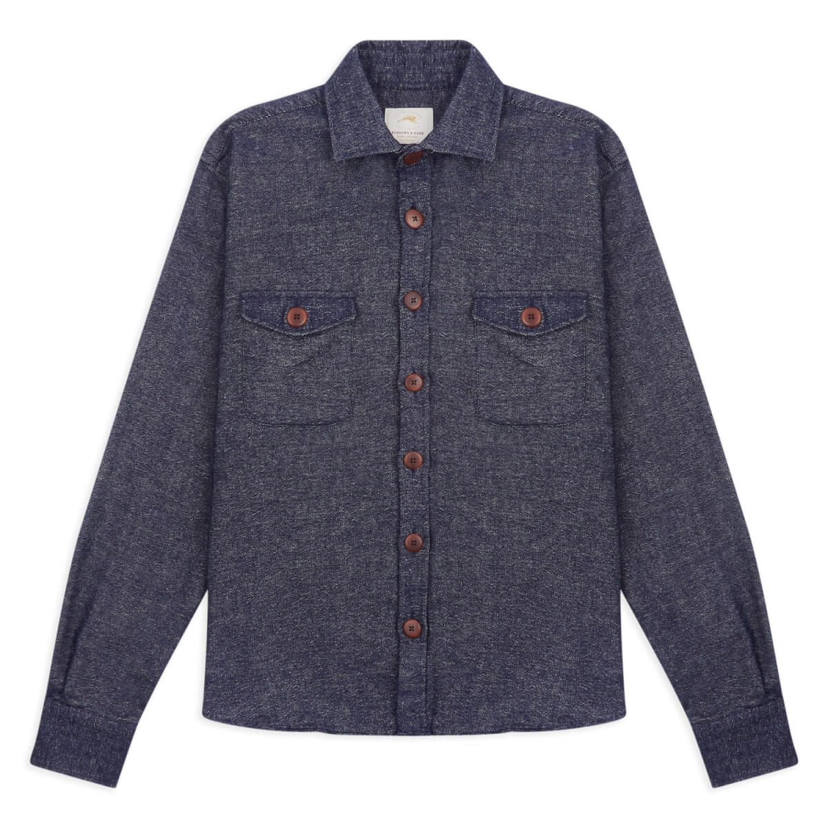 Men's Blue Over Shirt - Navy Small Burrows & Hare