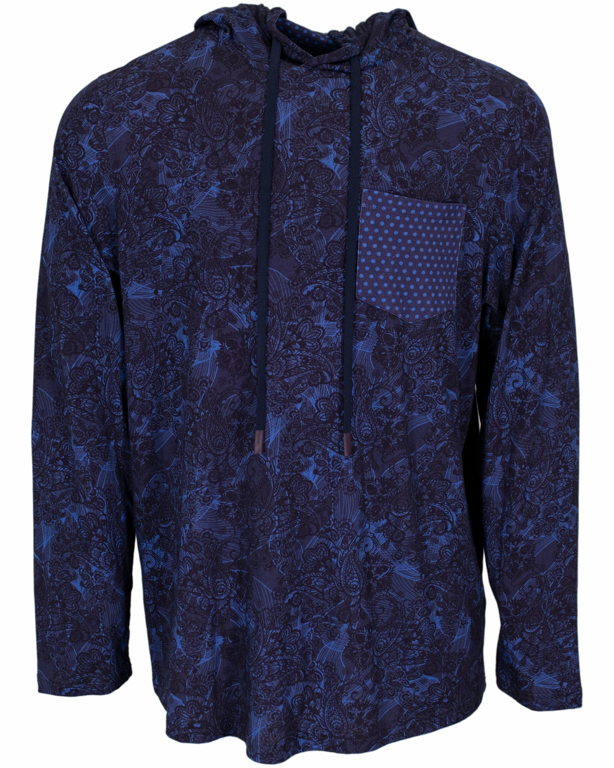 Men's Blue / Pink / Purple Horace Paisley Swirl Hoodie In Navy Extra Small Lords of Harlech