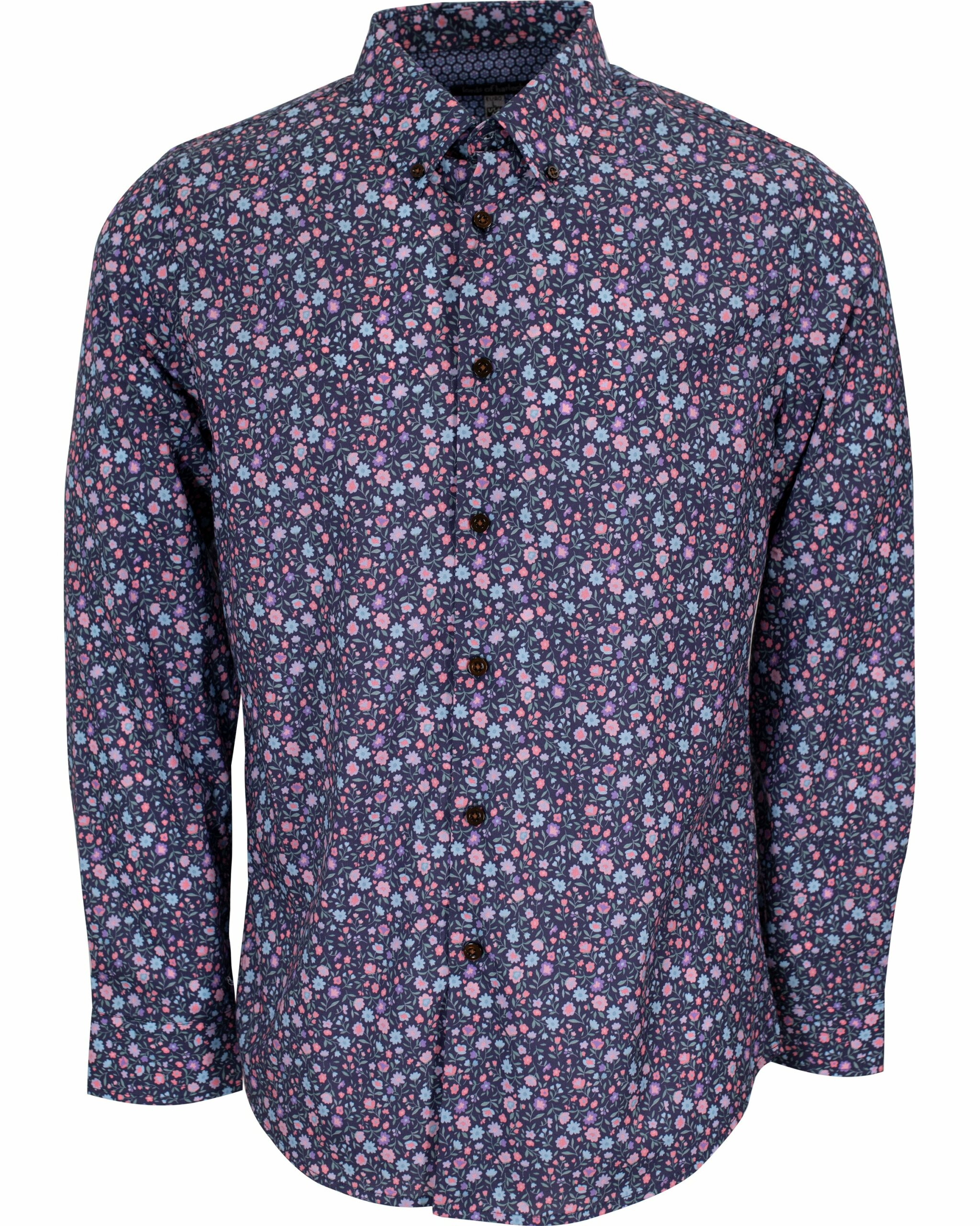 Men's Blue / Pink / Purple Morris Ditzy Daisy Shirt In Skipper Small Lords of Harlech
