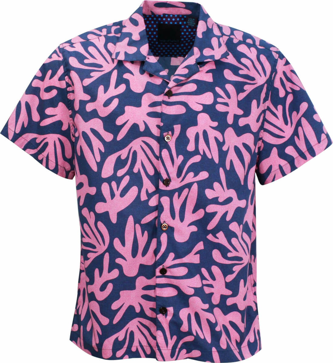 Men's Blue / Pink / Purple Ralph Loop Coral Canvas Camp Shirt In Pink Extra Small Lords of Harlech