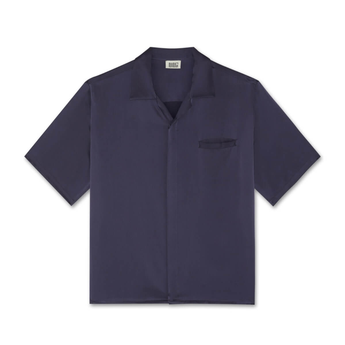 Men's Blue Resort Mulberry Silk Shirt Inkling Small Ning Dynasty